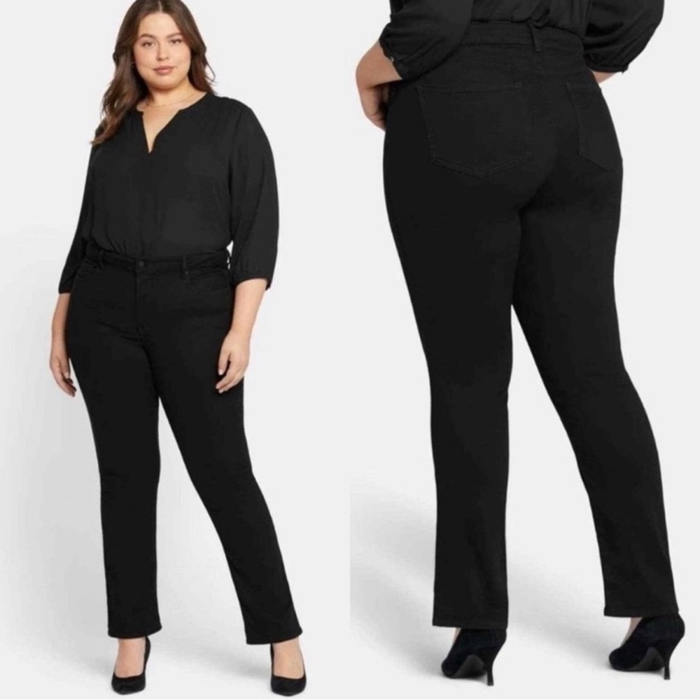NYDJ Black Marilyn Straight Leg Jean